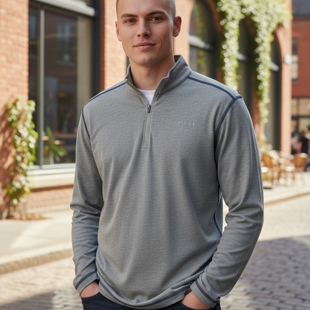 ORVIS Gray Quarter-Zip Pullover Size XL‎